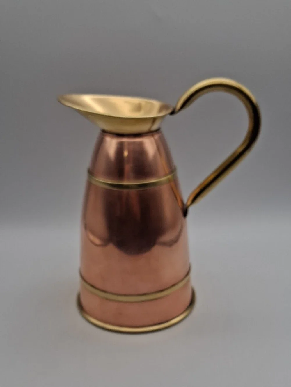 Copper and Brass Pitcher - Polished Copper Decorative Water Jug Peerage Regd